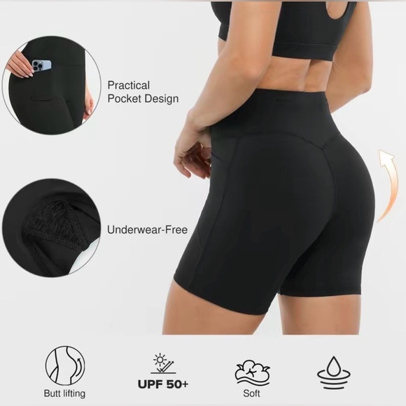 BRXL Women's High-Waisted No Front Seam 5" Biker Shorts - Underwear-Free XS - Picture 4 of 6